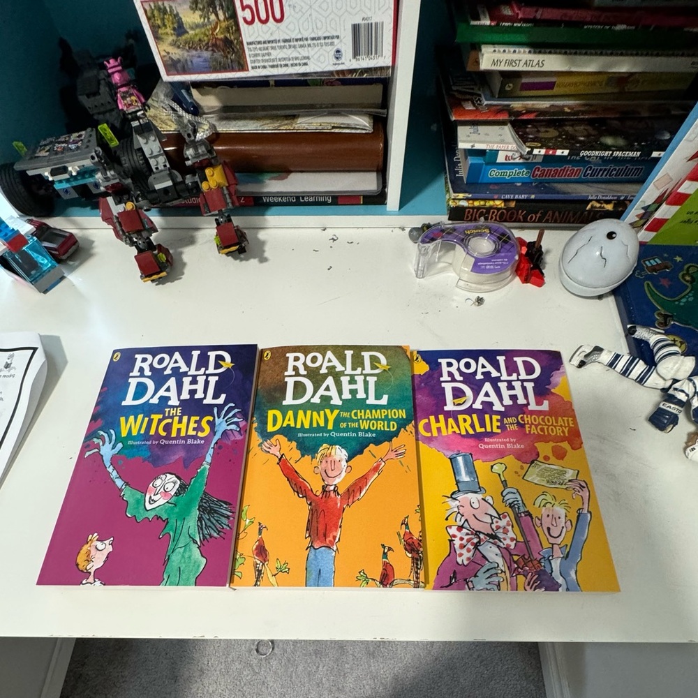 ROADL DAHL Set of 3 Paperback Books Danny, Witches, Charlie & Chocolate Factory